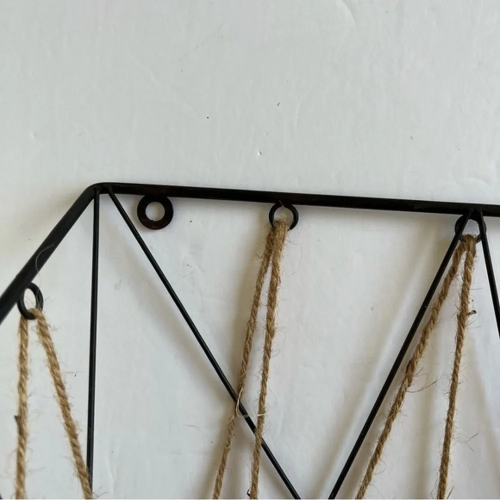 metal and twine basket home‎ decor hanging entryway bin